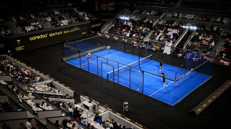 A MejorSet court installed by Padel IN at a Qatar Major show court